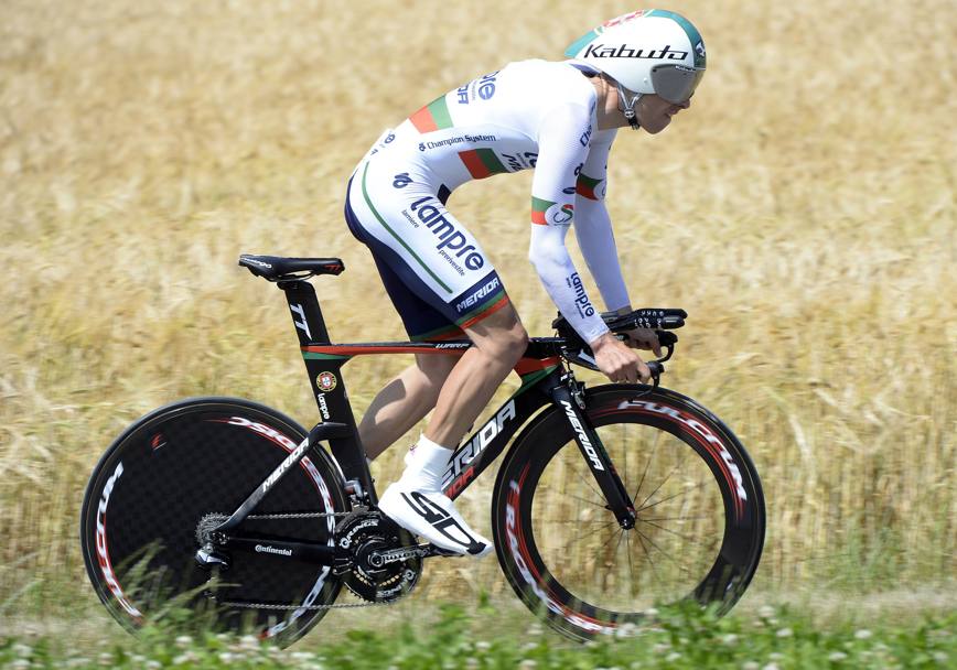Rui Costa nella crono del Giro di Svizzera, settima tappa. Bettini